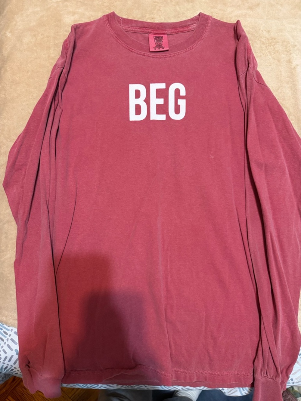 Jack & Jack BEG Album Graphic Long Sleeve Tee  - Dusty Rose Womens size Medium